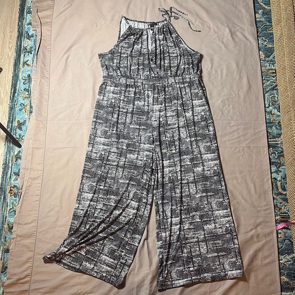 Lane Bryant Pants - Lane Bryant Black and‎ White Geometric Jumpsuit